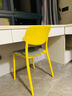 宅颐美 歺椅椅子家用轻奢餐椅北欧简约现代靠背白色餐桌椅可叠放卧室书桌凳子 黄色升级加强加厚(送坐垫) 方背椅 实拍图