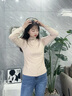 朵伶诗儿 【两件装】半高领长袖打底衫春秋洋气女内穿大薄款码百搭 白色+杏色 L 100-120斤 实拍图