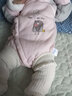 人之初秋冬保暖新生儿棉衣0-6个月3婴儿纯棉哈衣男女宝宝连体衣加厚爬服 黄色 66cm 实拍图