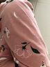 芬腾 睡衣女士纯棉秋季新款清新花朵印花翻领长袖开衫家居服套装 豆沙粉 XL 实拍图
