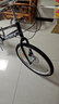 兰令自行车成年人通勤铝合金女士亲子带小孩城市上班代步变速单车 花语-曜夜黑【一字直把+镂空座垫】 24英寸 禧玛诺7速 实拍图