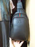 萨奇袋鼠胸包腰包男头层牛皮单肩斜挎包真皮男士软皮包包小背包休闲男包潮 荔枝纹棕色单包-头层牛皮 实拍图