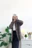 POUM格子衬衫外套男士春秋款长袖休闲衬衣男装潮牌2108灰色M 实拍图