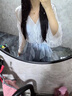 梓洛兰ZiLuolan法式连衣裙女2025夏季新款套装防晒衬衫上衣配显瘦吊带裙 白色开衫外套+蓝色连衣裙 两件套 M 建议80-100斤 实拍图