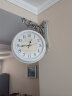 康巴丝（Compas）双面挂钟欧式石英钟挂表客厅餐厅摇摆时钟表摆钟钟表 1062白色 实拍图