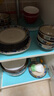 玉泉方格欧式陶瓷餐具美式创意餐盘菜盘家用西餐单碟盘 方格蓝4.8英寸中碗 实拍图