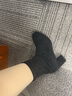 达芙妮加绒气质百搭短靴粗跟中筒瘦瘦靴软底高跟女靴4622607082 黑色 38 实拍图