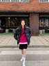 花田衣亩羽绒服女2024新款冬季oversize加厚面包服宽松简约外套90%白鸭绒 黑色 90%鸭绒慵懒风 S#推荐体重（90-110斤） 实拍图