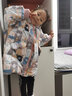 鸭鸭儿童羽绒服2022新款女中长款小童可爱卡通印花连帽保暖冬季外套YD 米色 110 实拍图