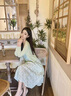 雪妃蓝琪碎花连衣裙新款2026年夏季女装茶歇温柔风裙子法式高级感吊带裙 绿色吊带裙 M 【80-100斤】 实拍图