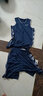 亚当彼得运动套装男夏季篮球服套装夏天男士跑步速干套装无袖背心支持定制 藏蓝色  XL 建议体重125-140斤 实拍图