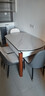 初屋 餐桌 岩板餐桌椅组合现代简约伸缩折叠圆桌家用小户型实木饭桌子 黑灰色-阿玛尼灰岩板-实木椅子 1.2m  一桌四椅 实拍图