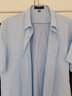 南极人（Nanjiren）衬衫男纯色商务休闲衬衣舒适透气短袖白衬衫男 浅蓝色短袖衬衫4XL 实拍图