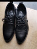 意尔康官方男鞋商务正装系带皮鞋英伦时尚真皮婚鞋舒适办公通勤加绒棉鞋 黑色 39 实拍图