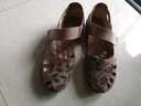亲情夫人民族风鱼嘴鞋女夏真牛皮中老年凉鞋新款镂空女鞋夏季妈妈鞋软底 豆沙色 37 实拍图