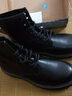 井迈牛皮马丁靴男高帮皮鞋男靴中帮工装靴秋冬季加绒增高黑色机车靴子 黑色高帮哑光【四季款】 44 码（=运动鞋45） 实拍图
