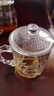 VTyee加厚耐热玻璃茶杯带盖茶饮杯盖杯带把杯子办公家用喝水杯泡茶杯 龙凤对杯425ml2只 实拍图