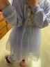 迪士尼（Disney）童装艾莎公主过年连衣裙女童针织连衣裙儿童拼接毛线裙子公主纱裙 冰雪蓝（加绒） 130cm 晒单实拍图