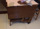 麦芽 实木折叠餐桌椅组合小户型家用简易吃饭桌子咖啡胡桃色6人 8人 咖色单桌加抽屉(无凳子) 实拍图