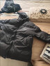 蒂卡登棉服男冬季潮牌港风棉衣韩版潮流宽松加绒加厚羽面包绒服棉袄外套 连帽（黑色） L 建议(90斤-110斤） 实拍图