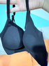 素肌良品无尺码内衣女背心式无痕美背深V小浪花无钢圈收副乳舒适文胸罩 气质黑【深V小浪花】 均码 F 实拍图