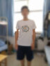 雅鹿短袖t恤男纯棉夏季新款休闲运动青少年学生宽松大码宽肩男士T恤衫 白你好未来 L （重120-130斤高165-170） 实拍图