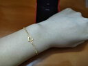 中国黄金（CHINA GOLD）黄金手链女足金爱心转运珠心形手饰母亲节生日礼物送女友老婆爱人 【送女友】爱心黄金手链 约2g 实拍图