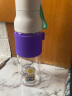 乐扣乐扣（LocknLock）耐热玻璃便携提手水杯子防烫杯套带网片复古波普玻璃杯茶杯 LLG594VOL-500ML-复古紫 实拍图
