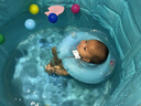 诺澳 婴儿游泳池大号家用室内儿童游泳桶免充气泳池宝宝洗澡桶 80x80cm全夹棉车子蓝款-均码脖圈 实拍图