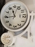 康巴丝（Compas）钟表摆件家用个性创意客厅座钟台式时钟桌面座式摆钟卧室静音台钟 白色 实拍图