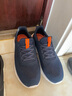 斯凯奇（Skechers）夏季男鞋新款轻便一脚蹬透气网面休闲运动跑步鞋百搭慢跑鞋 海军蓝色/橘色/210281-NVOR 45 实拍图