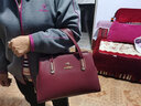 袋鼠品牌中年妈妈手提包真皮包包女包2025新款时尚牛皮斜挎包红色婚包 酒红色（礼盒+手包卡包） 实拍图