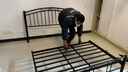 叠亿铁艺床铁床铁架床全铁结构中腿支撑高度可调节北欧简约风加厚1.2 黑色床+23CM厚弹簧床垫棕和乳胶 内长2宽1.5米 实拍图