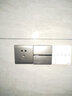家的V8系列开关插座家用86型暗装面板哑光灰色五孔墙壁插座无框大板 错位五孔插座 实拍图