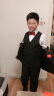 ELPA儿童西装男童小西服套装中大童花童礼服钢琴演出服男孩春秋韩版 黑平驳领5件套: 4件套+马甲 160 码 身高155-160cm 重86-99斤 实拍图
