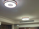 木府 新中式圆形吸顶灯LED中式客厅灯大气实木仿古餐厅卧室灯具中国风 小号黑胡桃色直径450mm（遥控） 晒单实拍图
