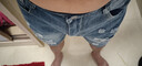 写璇 牛仔短裤男破洞五分裤潮流夏天薄款休闲5分中裤男生直筒修身5分短裤青少年磨破时尚百搭乞丐裤 蓝色 2XL（130-145斤） 实拍图
