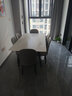 初屋 餐桌 岩板餐桌椅组合意式轻奢长方形餐桌椅组合家用餐厅吃饭桌子 亮光香奈色-101皮椅 1.6m 一桌六椅 实拍图