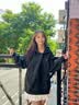 查尔斯桃心【王楚然同款】开衫连帽卫衣男女纯色简约上衣休闲外套 黑色 S 实拍图