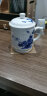 玉蝶景德镇茶杯陶瓷大号带盖家用水杯大容量办公室泡茶杯青花瓷杯子 大 青花牡丹(950ML) 实拍图