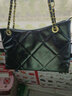 桃花洛秋菱格大包包2025七夕潮时尚网红单肩斜挎包大容量女链条百搭ins 黑色 实拍图
