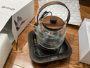容山堂双内胆玻璃烧水壶蒸汽煮茶器蒸茶器养生壶大号泡茶电陶炉套装木盖 竖纹平盖提梁壶+小容黑胡桃茶炉 实拍图