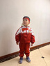 G.duck儿童春款运动装三件套2025新款男女宝宝国潮春秋季时尚中国风套装 红色红旗三件套 外套+裤子+T恤 100 适合身高 85-95厘米 实拍图