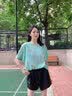薰风（KUMPOO）新款羽毛球服速干短袖男凉感T恤女宽松上衣休闲服透气熏风运动服 牛油果绿 S 实拍图