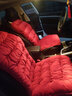 笨斯基 汽车坐垫冬季毛绒保暖车垫棉坐垫冬天加厚小蛮腰汽车座垫座套 酒红色 前排单座椅 实拍图