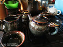 器美优品 茶具套装建盏镶鎏银曜变天目釉功夫茶具整套陶瓷泡茶壶茶杯送礼 拉丝珊瑚茶壶 10件 实拍图