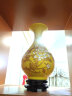 泥之恋 景德镇陶瓷花瓶摆件客厅瓷器装饰品工艺品摆件小号描金牡丹中国黄瓷花瓶 帝王黄玉壶春瓶 实拍图
