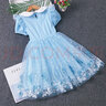 忻悦晴爱莎公主裙子冰雪奇缘夏季短袖连衣裙春秋棉女童爱沙新款儿童装 浅蓝色 140 实拍图