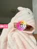 ELLE BABY儿童浴巾斗篷带帽婴儿新生A类抱被浴袍披风包巾超软 藕粉小鹿 实拍图