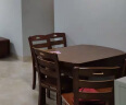 南郡王 全实木餐桌餐厅小户型家用长方桌折叠吃饭小桌子椅组合直脚拉台 胡桃色 标准版 单桌 实拍图